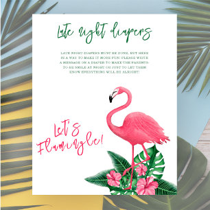 Tropische flamingo baby shower Late nacht luiers Poster