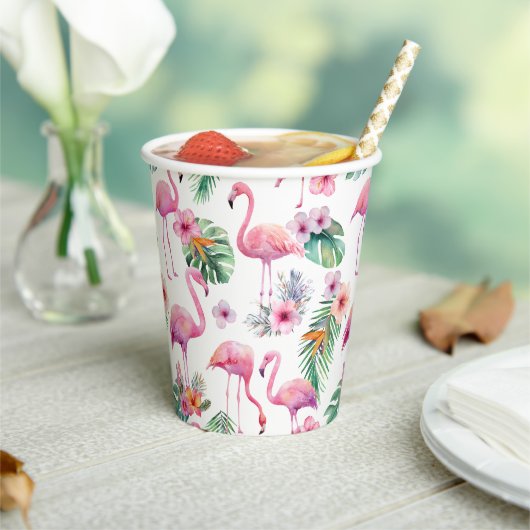 Tropische Flamingo Baby shower Papieren Bekers (Insitu)