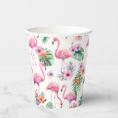 Tropische Flamingo Baby shower Papieren Bekers (Voorkant)