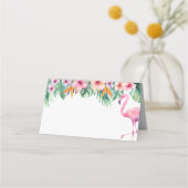 Tropische Flamingo Baby shower Plaatskaarten – Bla Plaatskaartje (Achterkant)