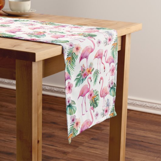 Tropische Flamingo Baby Shower Tafel Runner Medium Tafelloper (Voorbeeld)