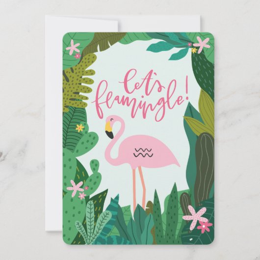TROPISCHE FLAMINGO BABY SHOWER UITNODIGING (Voorkant)