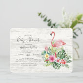 Tropische Flamingo Baby shower Uitnodiging (Staand voorkant)