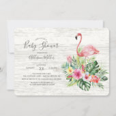 Tropische Flamingo Baby shower Uitnodiging (Voorkant)