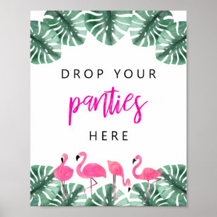 Tropische flamingo Bachelorette Panty Game P Poster