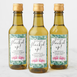 Tropische Flamingo Bachelorette Party Wine Labels Wijn Etiket