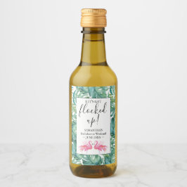 Tropische Flamingo Bachelorette Party Wine Labels Wijn Etiket