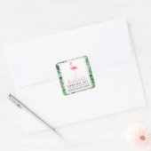 Tropische Flamingo Bachelorette Survival Kit Vierkante Sticker (Envelop)