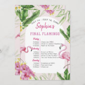 Tropische Flamingo Bachelorette Uitnodiging voor r (Voorkant / Achterkant)