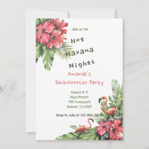 Tropische Flamingo Bachelorette Weekend Party Kaart