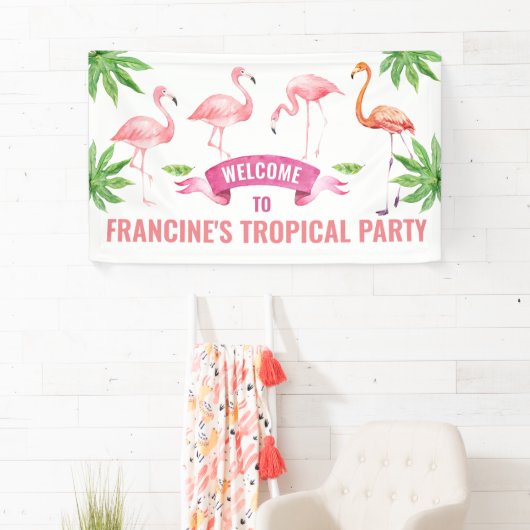 Tropische flamingo-banner spandoek (Insitu)