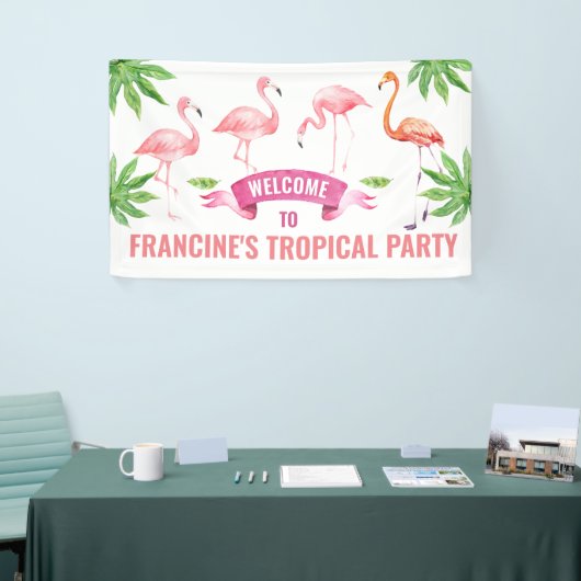 Tropische flamingo-banner spandoek (Beurs)