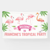 Tropische flamingo-banner spandoek (Horizontaal)