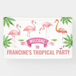 Tropische flamingo-banner spandoek