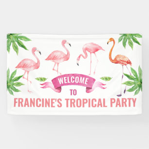 Tropische flamingo-banner spandoek