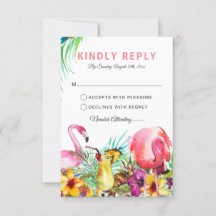 Tropische Flamingo Beach Destination Wedding RSVP