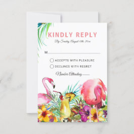 Tropische Flamingo Beach Destination Wedding RSVP