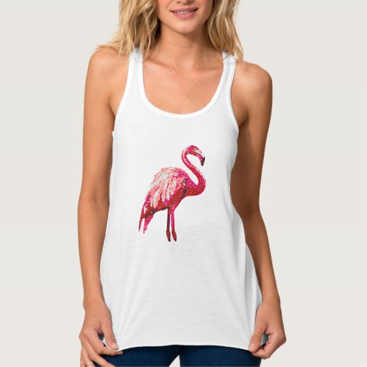 Tropische Flamingo Bird, met de sequin Printed Tro Tanktop (Voorkant)