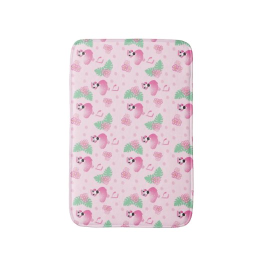 Tropische Flamingo Bird Pattern Flowers Light Pink Badmat (Voorkant Verticaal)