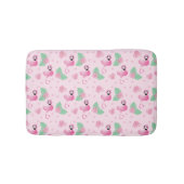 Tropische Flamingo Bird Pattern Flowers Light Pink Badmat (Voorkant)
