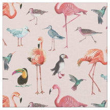 Tropische Flamingo Birds | Stof