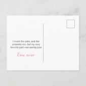 Tropische Flamingo Birthday PartyDank u Briefkaart (Achterkant)