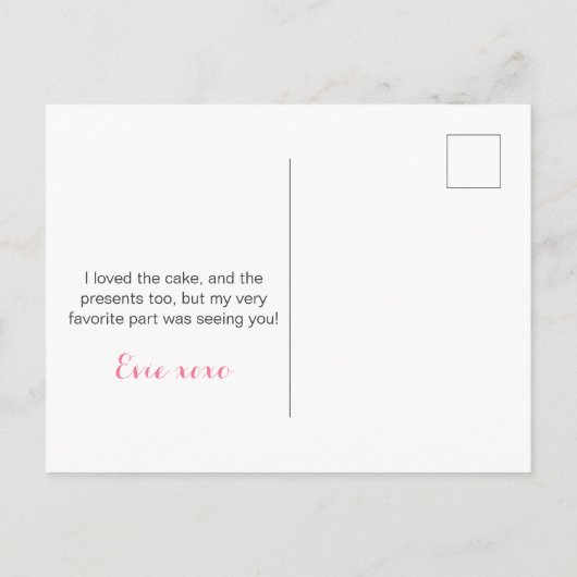 Tropische Flamingo Birthday PartyDank u Briefkaart (Achterkant)