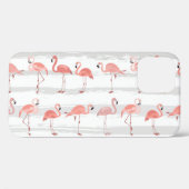 Tropische Flamingo Blauwe Strepen Patroon Case-Mate iPhone Case (Achterkant (horizontaal))