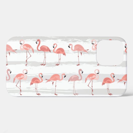 Tropische Flamingo Blauwe Strepen Patroon Case-Mate iPhone Case (Achterkant (horizontaal))