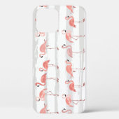 Tropische Flamingo Blauwe Strepen Patroon Case-Mate iPhone Case (Achterkant)