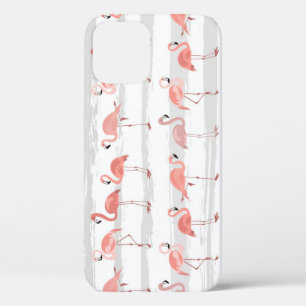 Tropische Flamingo Blauwe Strepen Patroon Case-Mate iPhone Case