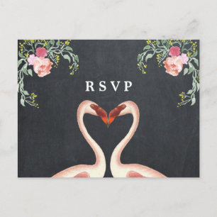 tropische flamingo bloem bruiloft RSVP Uitnodiging Briefkaart