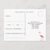 tropische flamingo bloem bruiloft RSVP Uitnodiging Briefkaart (Achterkant)