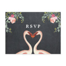 tropische flamingo bloemen bruiloft RSVP
