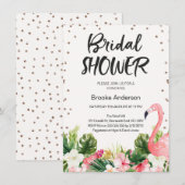 Tropische Flamingo Bridal Shower Invitation Kaart (Voorkant / Achterkant)