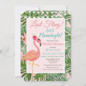 Tropische Flamingo Bridal Shower Invitation Kaart (Voorkant)