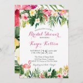 Tropische Flamingo Bruids Douche INvitation Kaart (Voorkant / Achterkant)