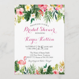 Tropische Flamingo Bruids Douche INvitation Kaart