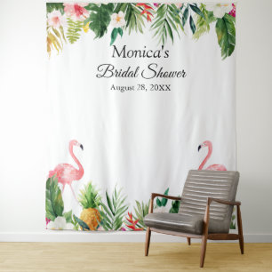 Tropische Flamingo Bruidsfeest Feest Fotobehang Wandkleed