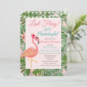 Tropische Flamingo Bruiloft Feest Uitnodiging (Staand voorkant)