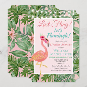 Tropische Flamingo Bruiloft Feest Uitnodiging
