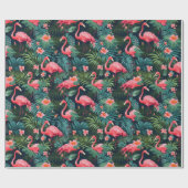 Tropische Flamingo Cadeaupapier (Vlak)