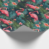 Tropische Flamingo Cadeaupapier (Hoek)