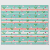Tropische Flamingo Cadeauverpakking Cadeaupapier (Vlak)