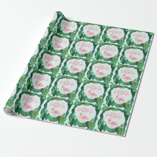 Tropische flamingo cadeauverpakking cadeaupapier