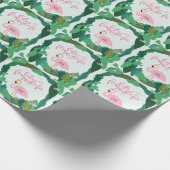 Tropische flamingo cadeauverpakking cadeaupapier (Hoek)
