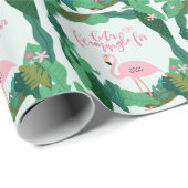Tropische flamingo cadeauverpakking cadeaupapier (Rol Hoek)