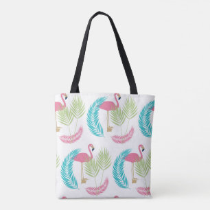 Tropische Flamingo Canvas tas – Schattigee Roze Fl