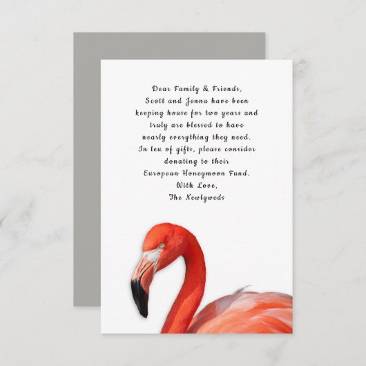 Tropische Flamingo Custom Wishing Well Cards Kaart (Voorkant / Achterkant)