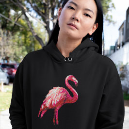 Tropische flamingo dames hoodie met lovertjesprint